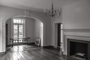 Parlor of 1820-22 with 1831 extension and doorway